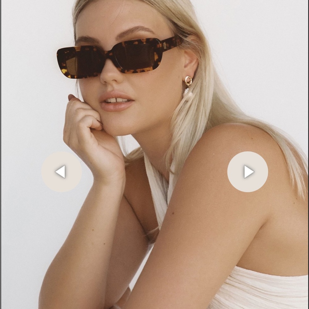 Brown Rectangular Sunglasses With Tortoiseshell P… - image 4